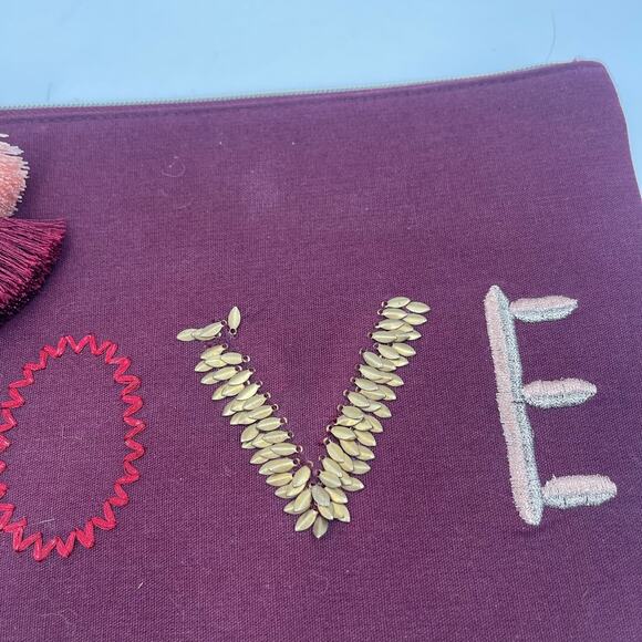 STELLA & DOT Love Clutch Tassel Zipper 8" x "10.5" Retired Discontinued Bag - Picture 7 of 11